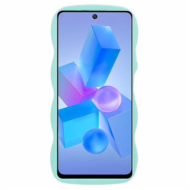 XL Series For Infinix Hot 40 / Hot 40 Pro Case Curly Wave Frame TPU Phone Cover - Light Green