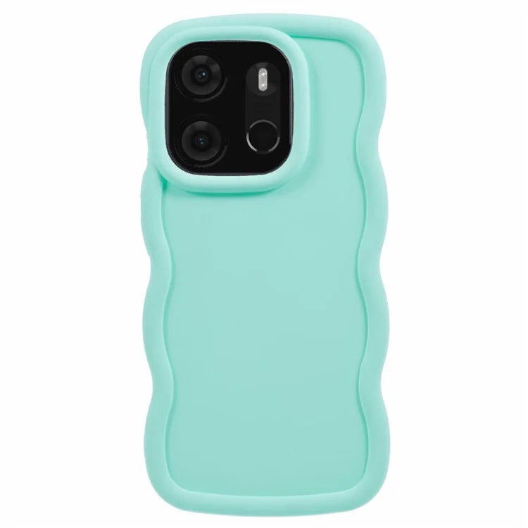 Серия XL для TECNO Spark Go 2023 4G SMART7 Cover Solid Color Wavy Edge TPU Phone Case (Large Hole) - Светло-зеленый