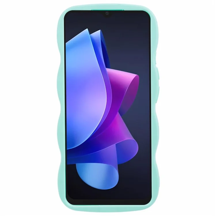 Серия XL для TECNO Spark Go 2023 4G SMART7 Cover Solid Color Wavy Edge TPU Phone Case (Large Hole) - Светло-зеленый