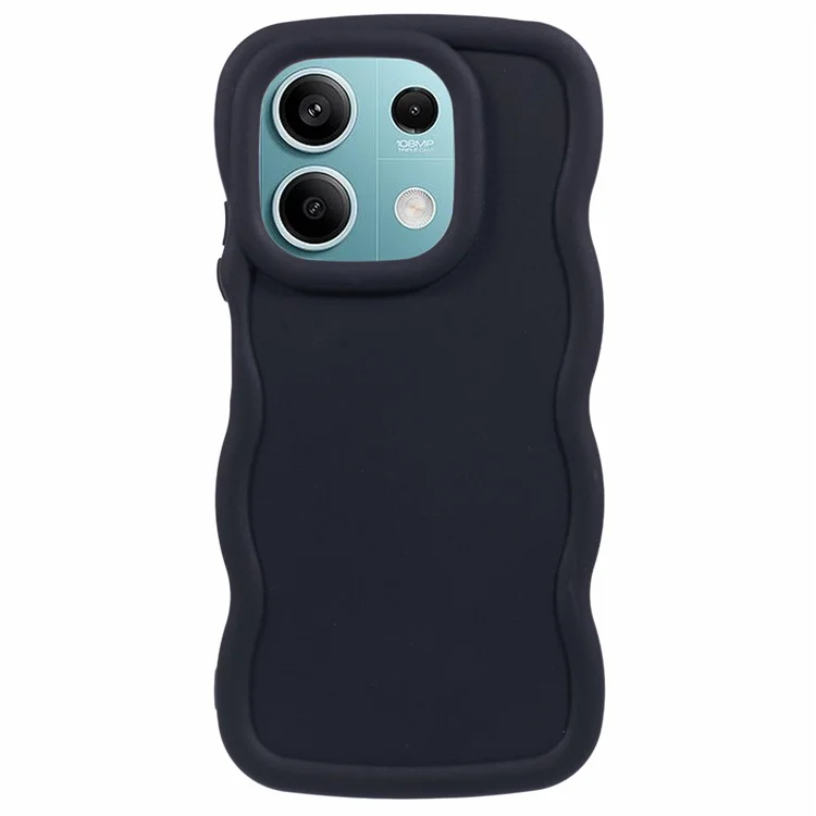 XL Series Para Xiaomi Redmi Note 13 5G Capa Moldura de Onda Ondulada TPU Capa de Telefone - Preto