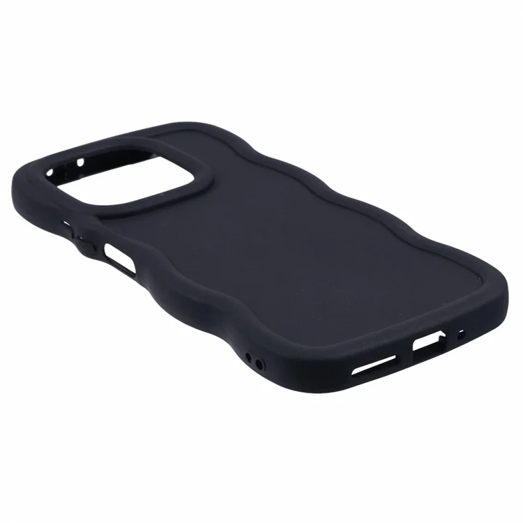 XL Series Para Xiaomi Redmi Note 13 5G Capa Moldura de Onda Ondulada TPU Capa de Telefone - Preto