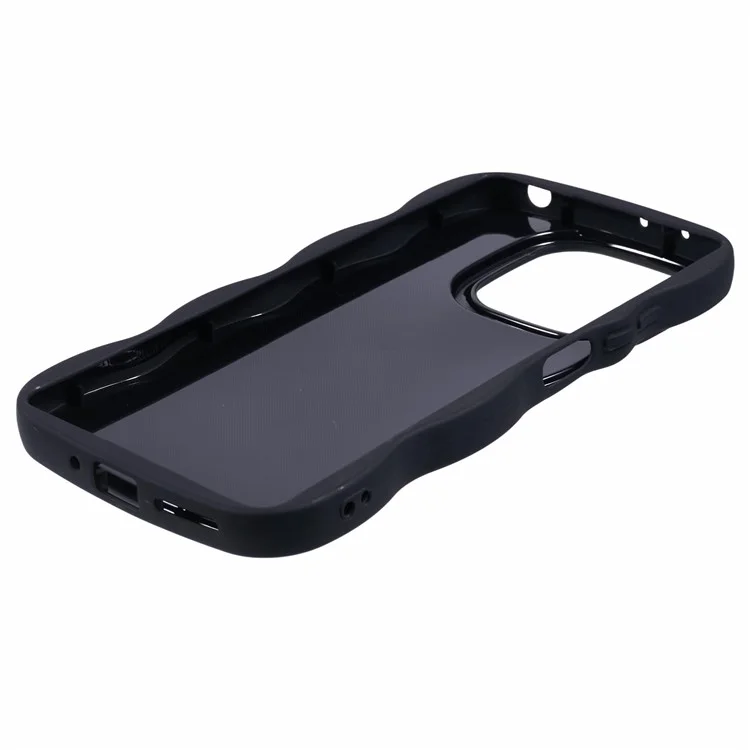 XL Series Para Xiaomi Redmi Note 13 5G Capa Moldura de Onda Ondulada TPU Capa de Telefone - Preto