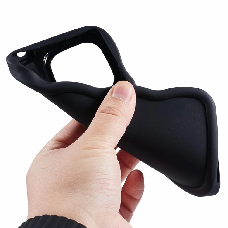 XL Series Para Xiaomi Redmi Note 13 5G Capa Moldura de Onda Ondulada TPU Capa de Telefone - Preto