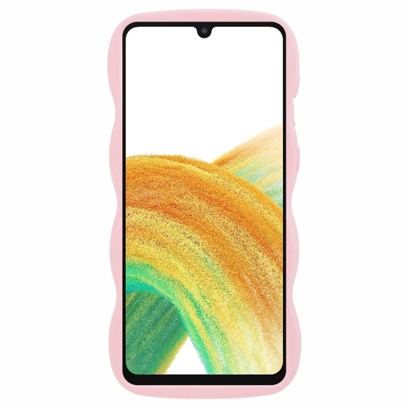XL Series For Samsung Galaxy A33 5G Case Solid Color Wavy Edge Anti-Drop TPU Phone Cover - Pink