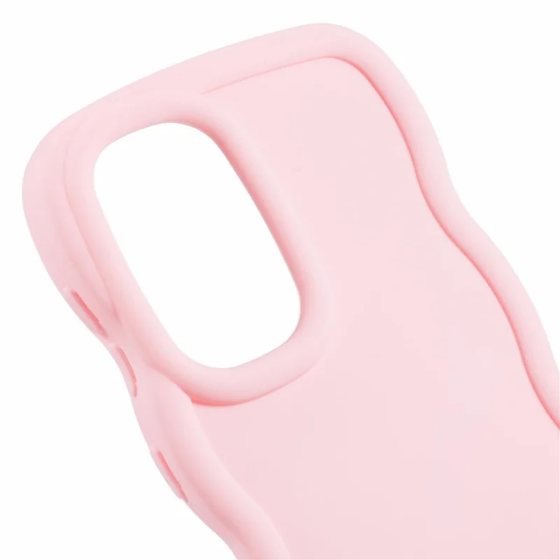 XL Series For Samsung Galaxy A33 5G Case Solid Color Wavy Edge Anti-Drop TPU Phone Cover - Pink