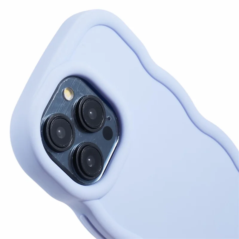 XL Series For iPhone 15 Pro Max Case Solid Color TPU Phone Cover with Wave Frame - Purple