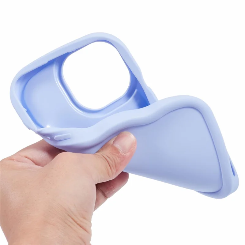 XL Series For iPhone 15 Pro Max Case Solid Color TPU Phone Cover with Wave Frame - Purple