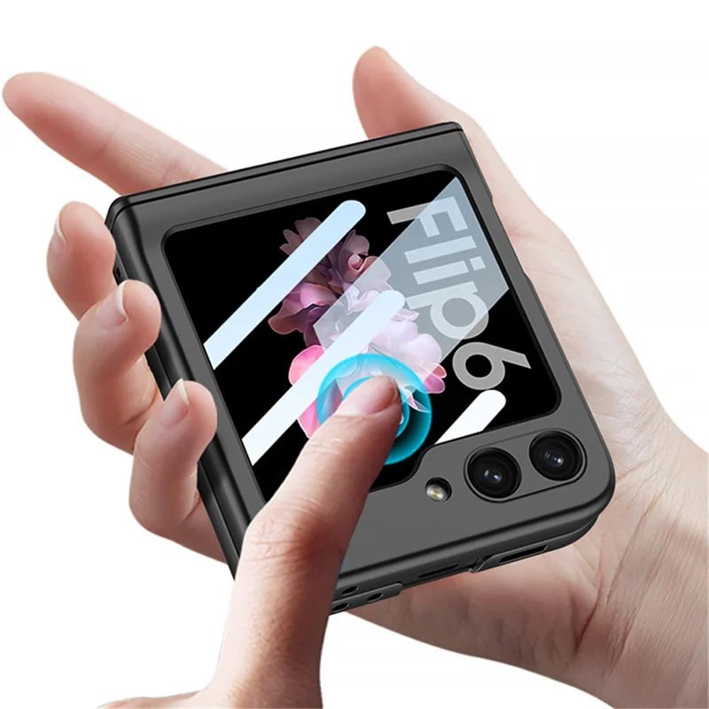 GKK pour Samsung Galaxy Z Flip6 5G Étui Charnière Magnétique Housse PC avec Petit Film d'Écran - Vert