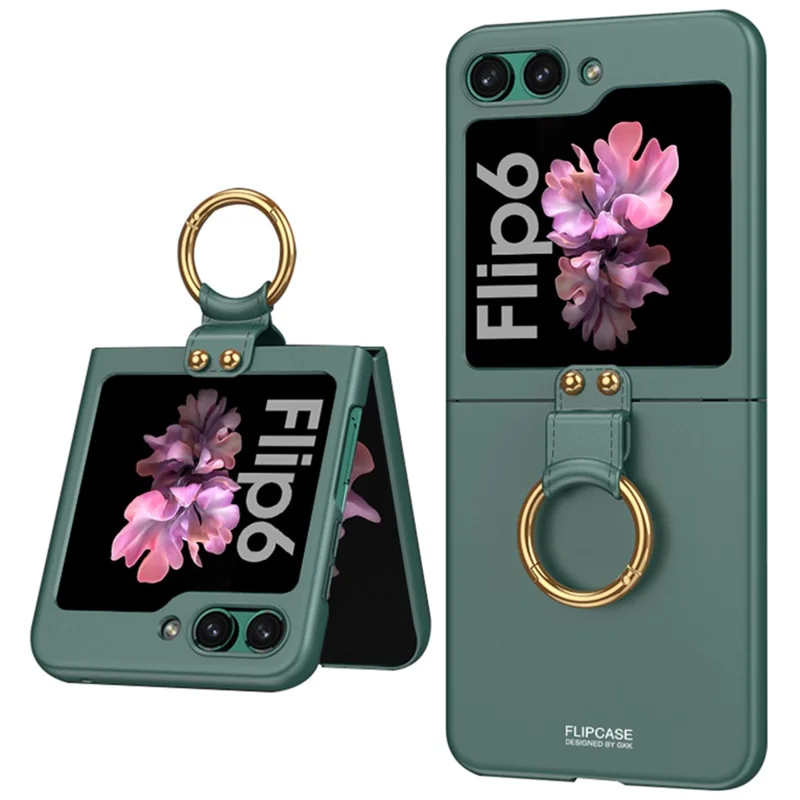 GKK For Samsung Galaxy Z Flip7 FE 5G / Z Flip6 5G Case Kickstand Ultra Thin Hard PC Folding Phone Cover - Green