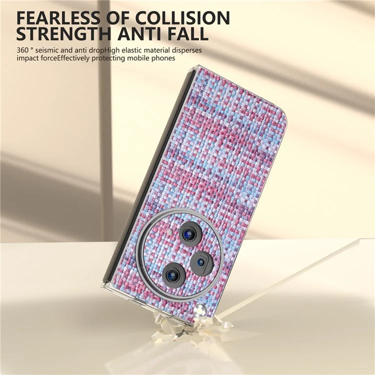 Für Oppo Find N3 5G Case PU-Leder+PC Faltbare Handyhülle Bunte Karomuster Textur - Lila