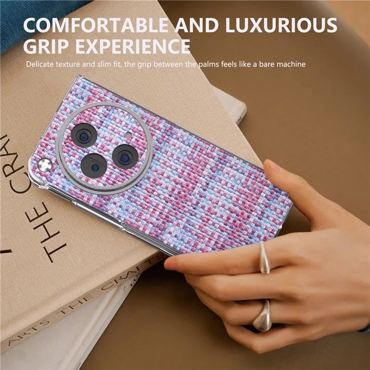 Für Oppo Find N3 5G Case PU-Leder+PC Faltbare Handyhülle Bunte Karomuster Textur - Lila