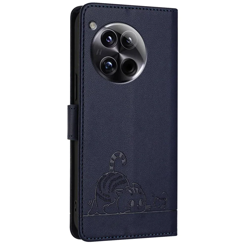 YB Imprinting Series-9 für OnePlus 12 5G-Hülle RFID-blockierende Lederhandy-Hülle mit Geldbörse - Saphir