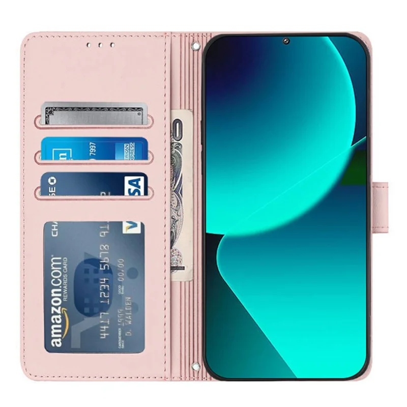 Серия YB Imprinting - 9 для Xiaomi Redmi Note 13 Pro 5G / Poco X6 5G Кожаный чехол для телефона с ремешком - Розовый