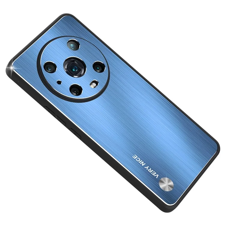 For Honor Magic4 Pro 5G Custodia in Lega di Alluminio Spazzolato + Telaio in TPU Cover Protettiva con Taglio Preciso - Blu