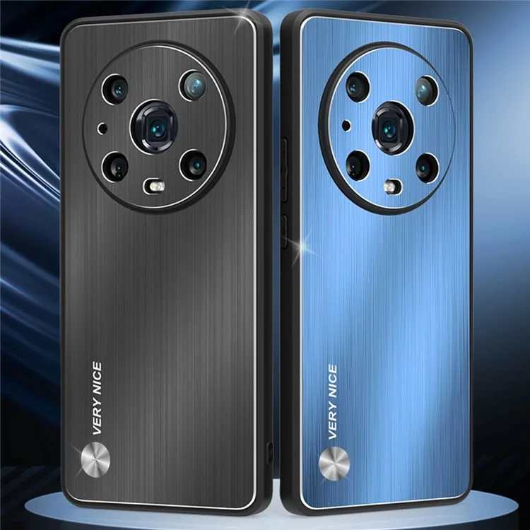 For Honor Magic4 Pro 5G Custodia in Lega di Alluminio Spazzolato + Telaio in TPU Cover Protettiva con Taglio Preciso - Blu