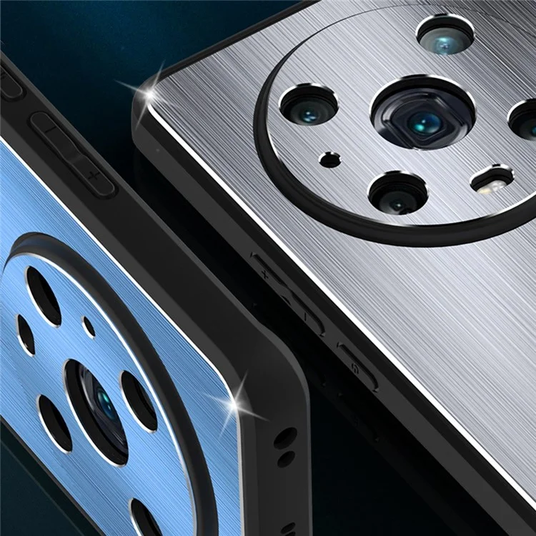 For Honor Magic4 Pro 5G Custodia in Lega di Alluminio Spazzolato + Telaio in TPU Cover Protettiva con Taglio Preciso - Blu