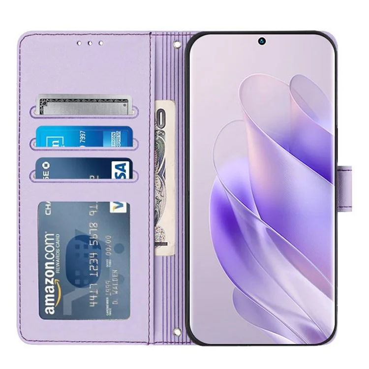 For Infinix Zero 30 4G Case with Strap RFID Blocking Leather Wallet Phone Cover Cat Mouse Pattern - Purple