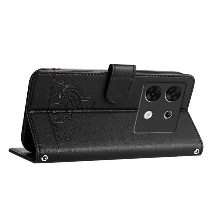 Série de Estampagem YB-9 para Infinix Zero 30 5G Case RFID Blocking Wallet Leather Cover - Preto