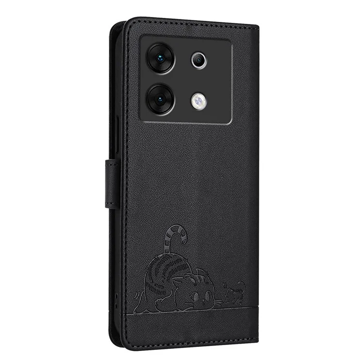 Série de Estampagem YB-9 para Infinix Zero 30 5G Case RFID Blocking Wallet Leather Cover - Preto