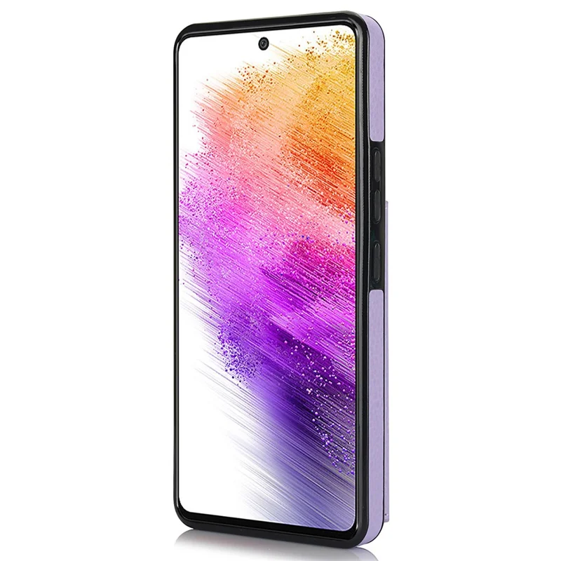 For Samsung Galaxy A53 5G Phone Cover RFID Blocking Wallet Case with Ring Kickstand - Light Purple