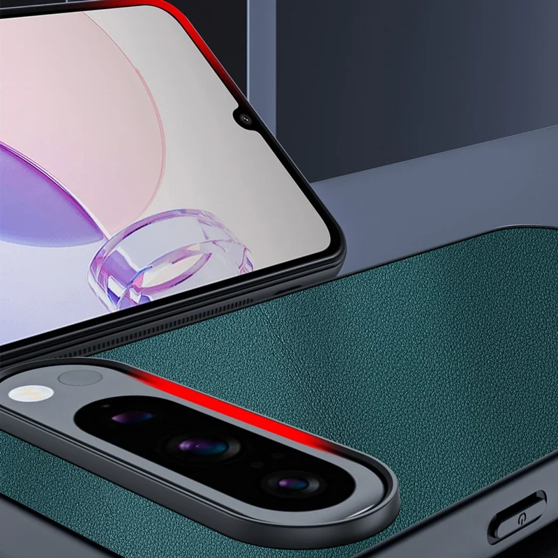 For Google Pixel 9 Pro / Pixel 9 Case PU Leather+PC+TPU Anti-Drop Slim Phone Cover - Orange