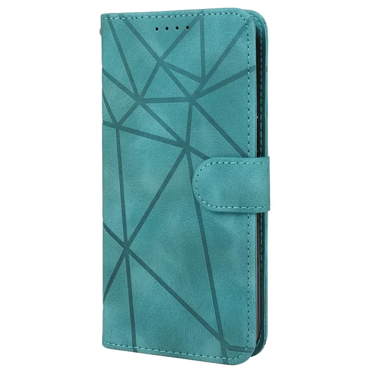 Per Samsung Galaxy A15 4G / 5G Wallet Case Custodia in Pelle Copertina con Linee Impresse - Verde