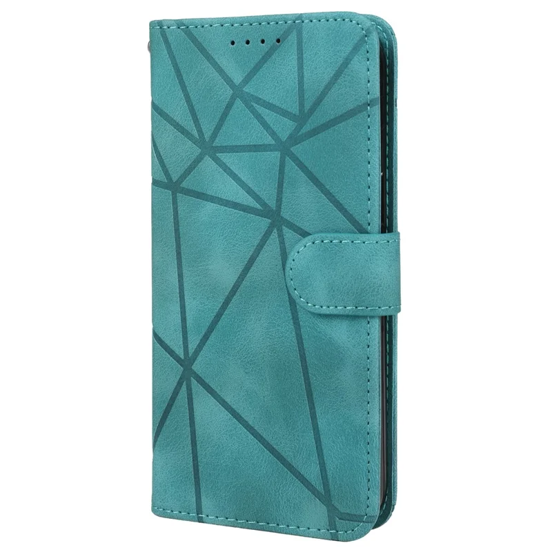 For Xiaomi Redmi Note 13 Pro 5G / Poco X6 5G Case Leather Phone Wallet Cover Lines Imprint - Green