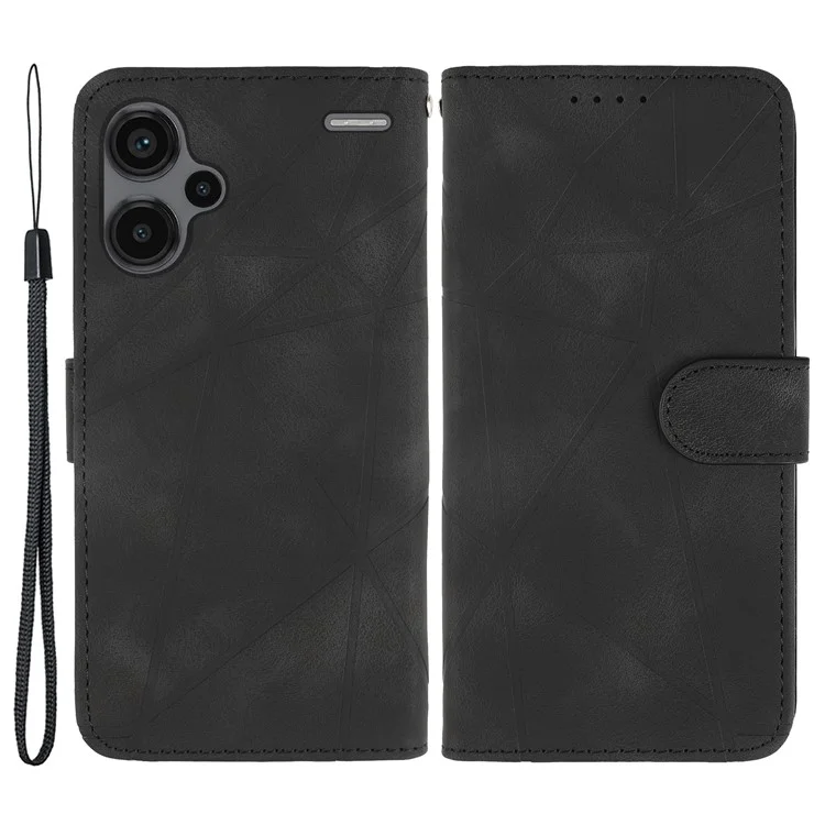 Para Xiaomi Redmi Note 13 Pro+ 5G Case Wallet Stand Skin-Touch Leather Phone Cover - Preto