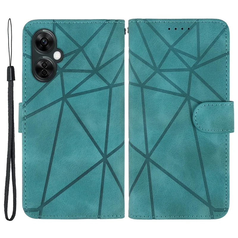 For Oppo K11x 5G / OnePlus Nord CE 3 Lite 5G / Nord N30 5G Case Skin-Touch Lines Imprint Leather Phone Cover - Green