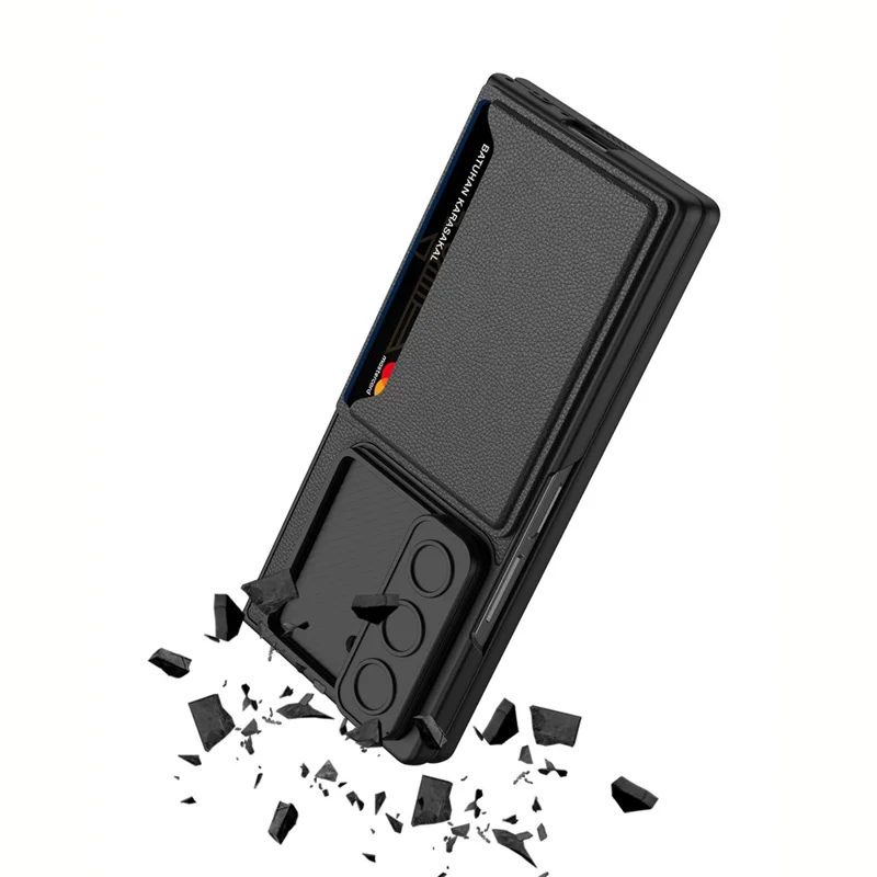 GKK Для Samsung Galaxy Z Folt6 5G Держатель Card Держатель Card Cople Cheple с Измельченной Стеклянной Пленкой - Титановый Серый