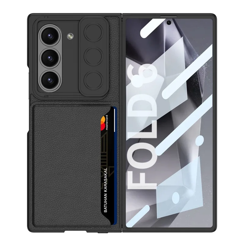 GKK Per Samsung Galaxy Z Fold6 Copertina Del Supporto Per Supporto Per Scheda Case 5G Con Pellicola in Vetro Temperato - Grigio