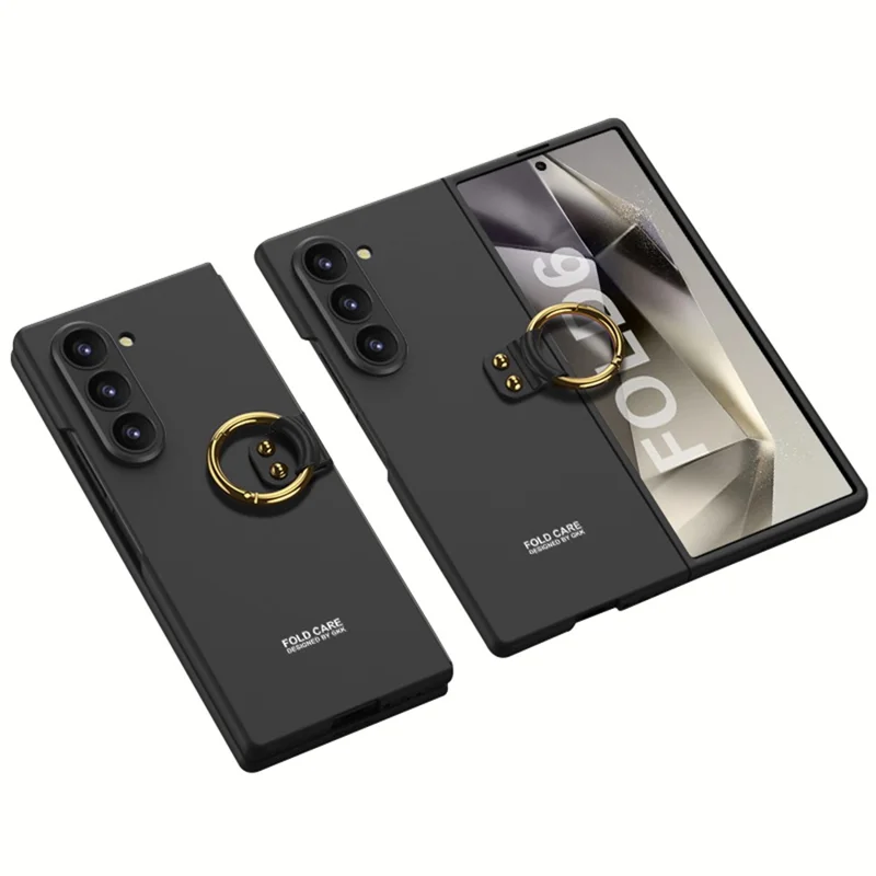 GKK Pour Samsung Galaxy Z Fold6 5G Coque Support Kickstand Ultra Mince Boîtier PC Dur - Noir