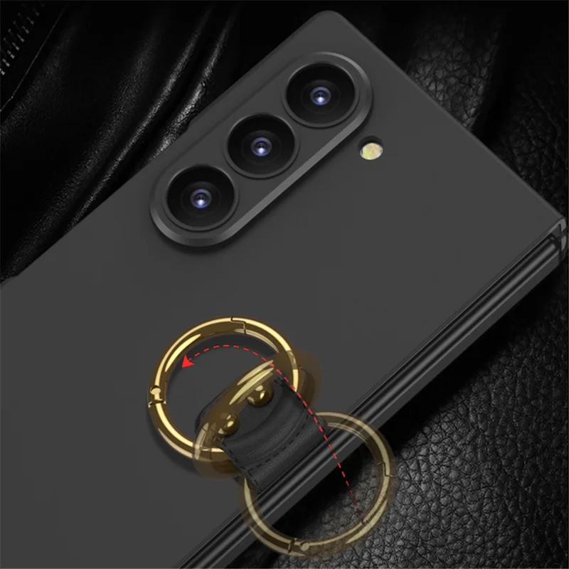 GKK Pour Samsung Galaxy Z Fold6 5G Coque Support Kickstand Ultra Mince Boîtier PC Dur - Noir