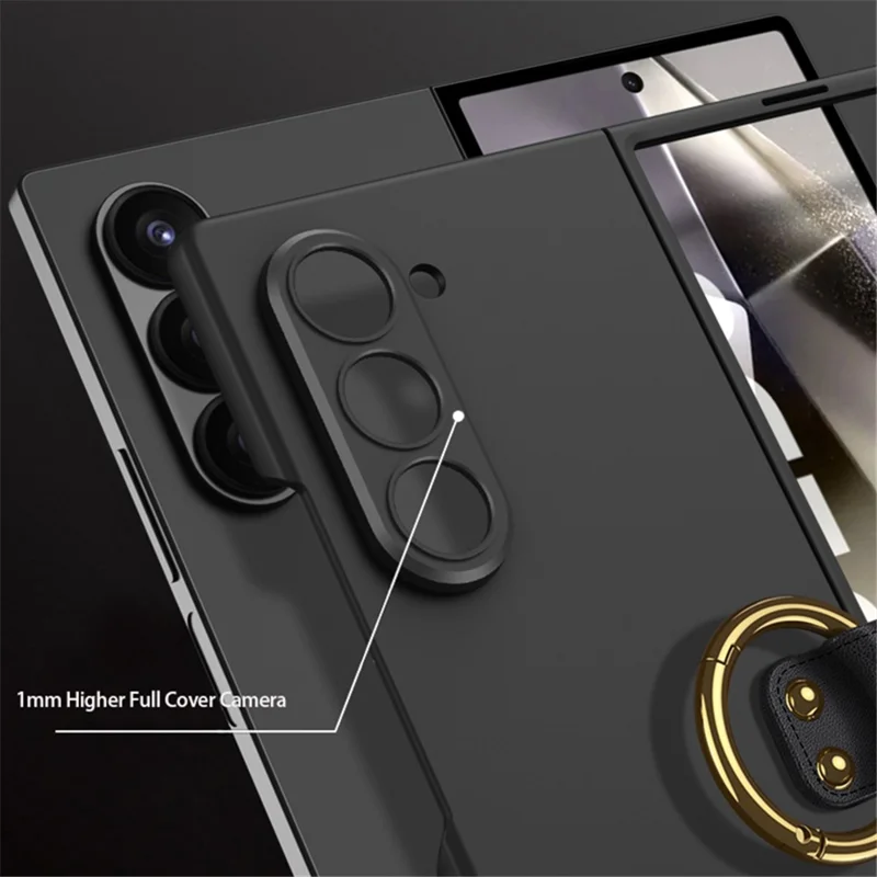 GKK Pour Samsung Galaxy Z Fold6 5G Coque Support Kickstand Ultra Mince Boîtier PC Dur - Noir