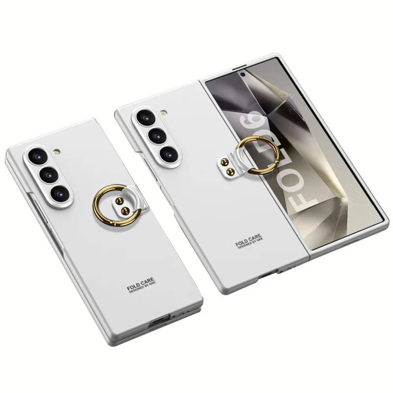 GKK For Samsung Galaxy Z Fold6 5G Case Kickstand Ultra Thin Hard PC Phone Cover - Silver