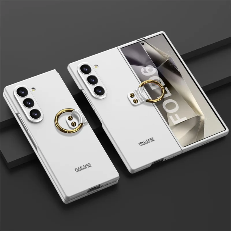 GKK For Samsung Galaxy Z Fold6 5G Case Kickstand Ultra Thin Hard PC Phone Cover - Silver