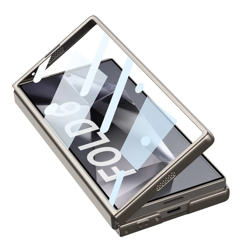 GKK For Samsung Galaxy Z Fold6 5G Case Slim-Fit Lens Guard Phone Cover with Tempered Glass Film - Black