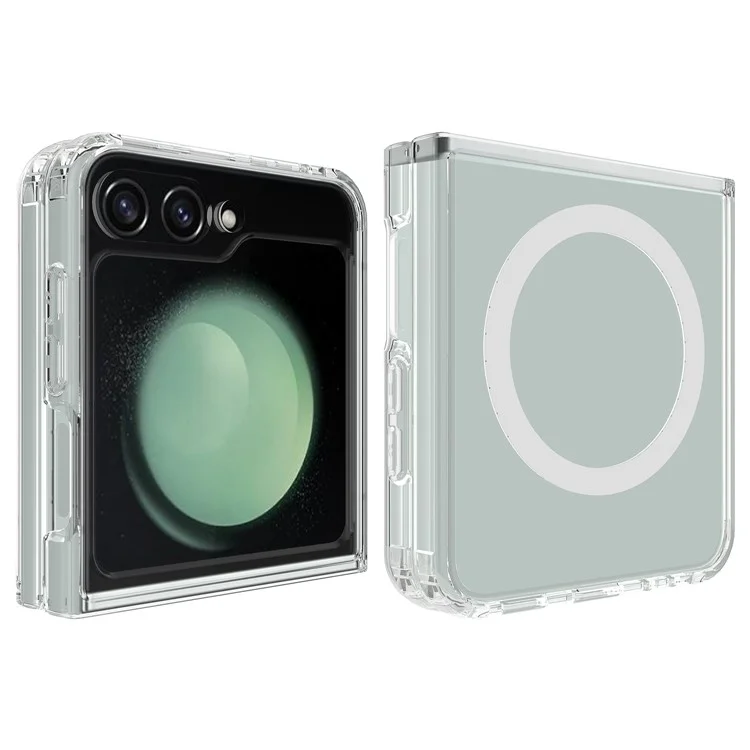 Para Samsung Galaxy Z Flip6 5G Case Compatível com MagSafe TPU+Capa Transparente de Acrílico