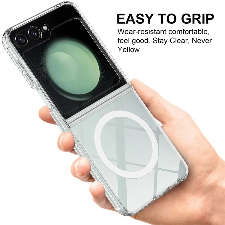 Para Samsung Galaxy Z Flip6 5G Case Compatível com MagSafe TPU+Capa Transparente de Acrílico