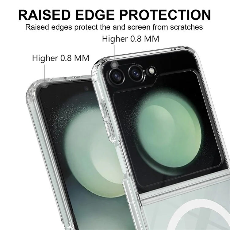 Para Samsung Galaxy Z Flip6 5G Case Compatível com MagSafe TPU+Capa Transparente de Acrílico