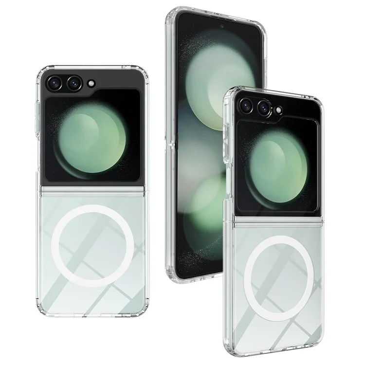 Para Samsung Galaxy Z Flip6 5G Case Compatível com MagSafe TPU+Capa Transparente de Acrílico