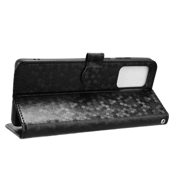 Für Motorola Edge 50 Fusion 5G Stand Case Punktmuster Kartenfächer Lederhülle - Schwarz