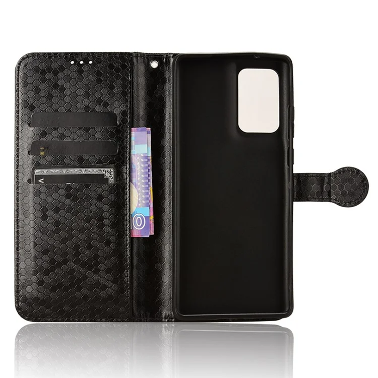 Für Motorola Edge 50 Fusion 5G Stand Case Punktmuster Kartenfächer Lederhülle - Schwarz