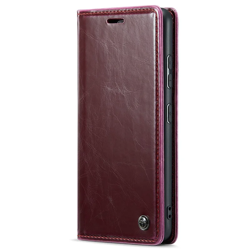 CASEME 003 Series para Xiaomi 13 Lite / Civi 2 5G Capa de Telefone Textura de Couro de Cavalo Louco Flip Cover - Vinho Tinto
