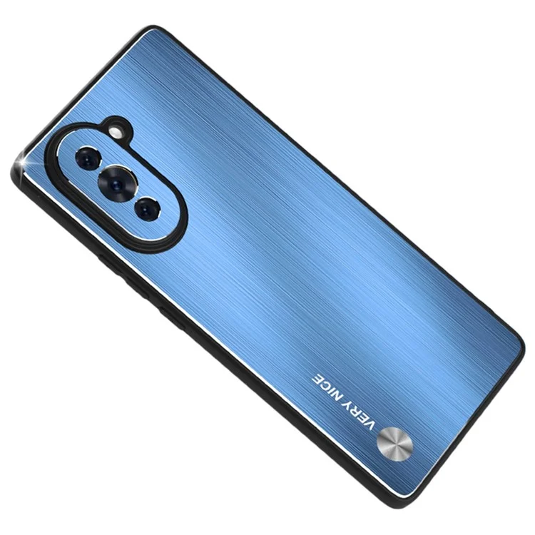 Pour Huawei Nova 10 4G Brossed Surface Anti-drop Phone Case TPU Frame TPU Aluminium Alliag Court - Bleu