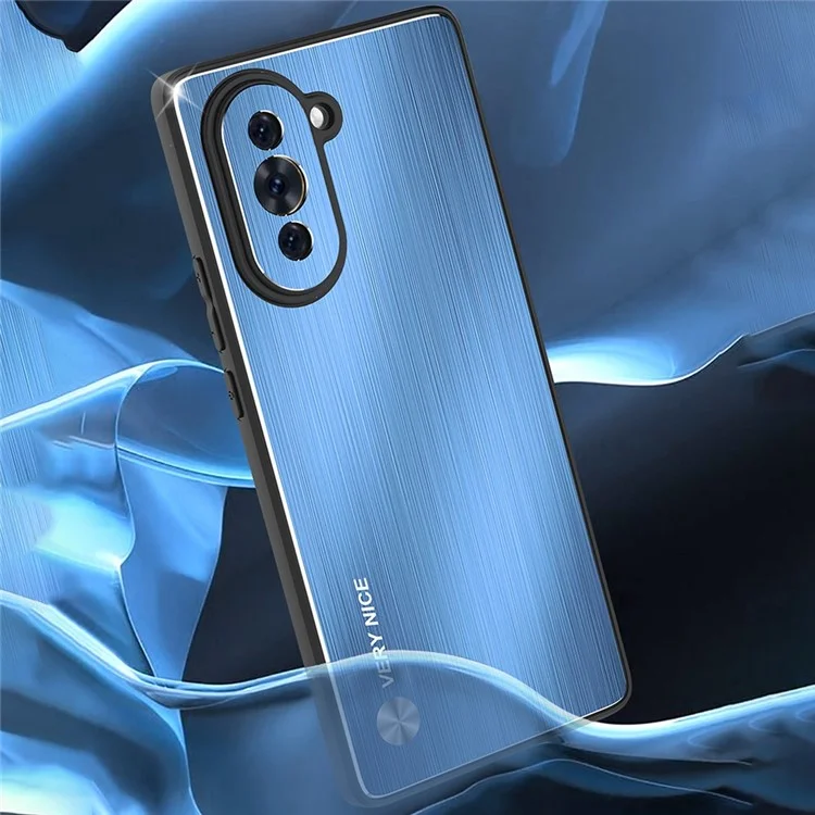 Für Huawei nova 10 4G gebürstete Oberfläche Sturzsicheres Handy-Hülle TPU-Rahmen Aluminiumlegierung Rückseite - Blau