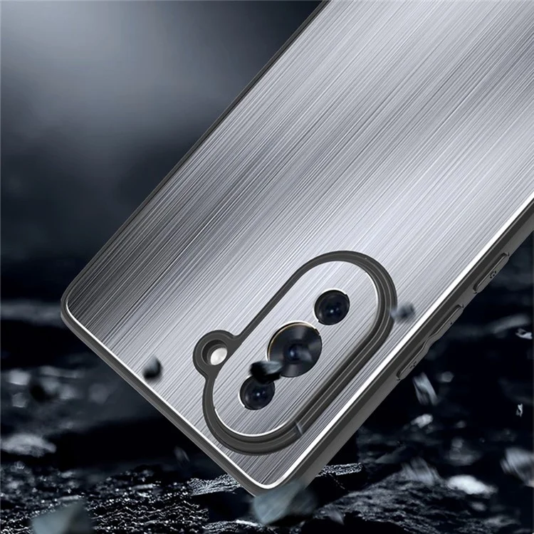 Für Huawei nova 10 4G gebürstete Oberfläche Sturzsicheres Handy-Hülle TPU-Rahmen Aluminiumlegierung Rückseite - Blau