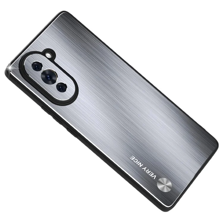 Für Huawei nova 10 4G gebürstete Oberfläche Anti-Drop-Handyhülle TPU-Rahmen Aluminiumlegierung Rückseite - Silber