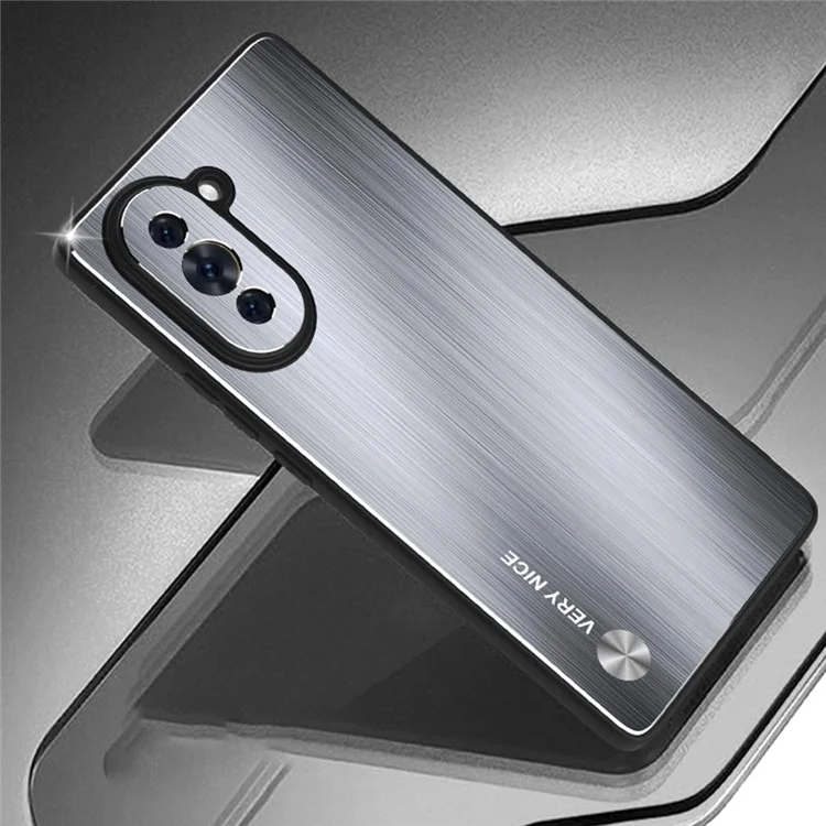 For Huawei nova 10 4G Brushed Surface Anti-drop Phone Case TPU Frame Aluminium Alloy Back Cover - Silver