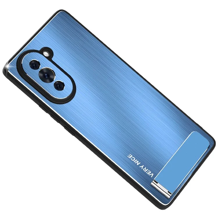 Pour Huawei Nova 10 Pro 4G Brackaged Surface Phone Cover Kickstand Trof Toof + Aluminium Alloy Hybrid Cover - Bleu